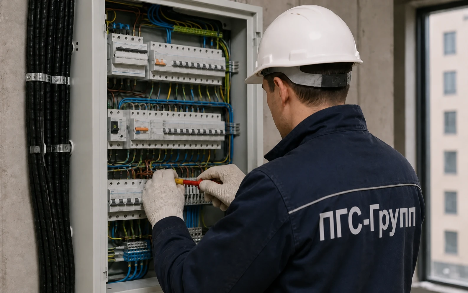 Монтаж внутренних электрических сетей здания