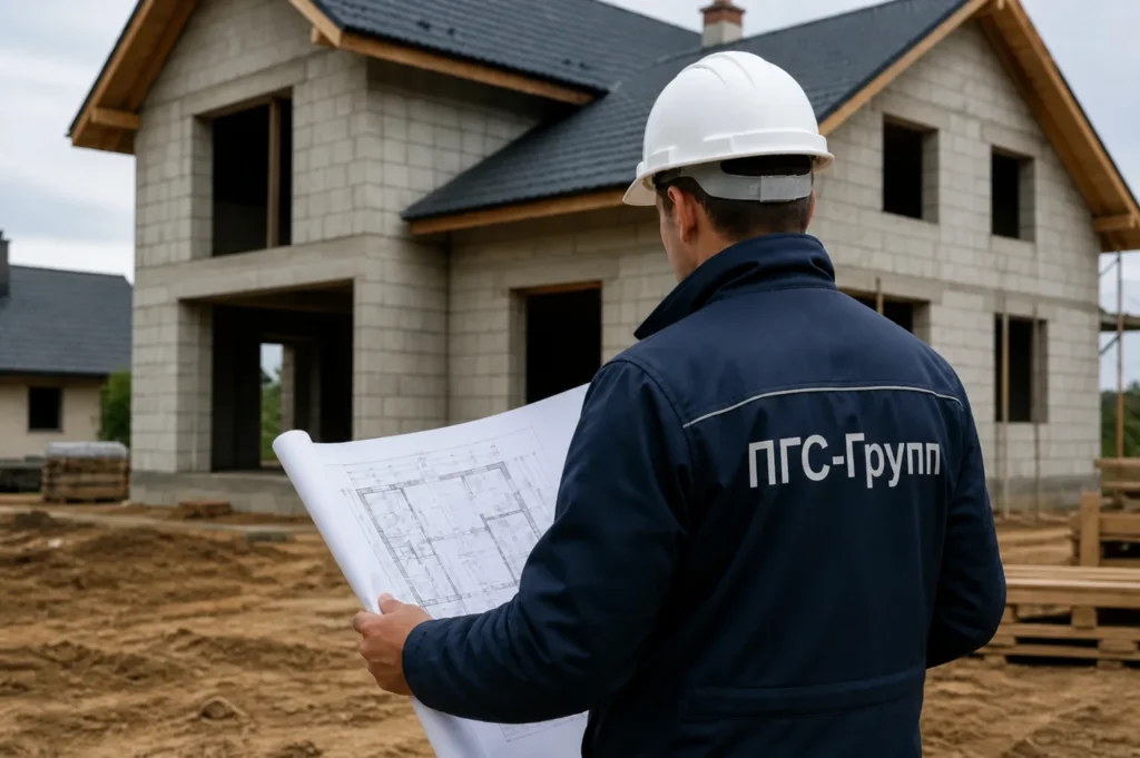 Специалист ПГС-Групп проверяет проект частного дома