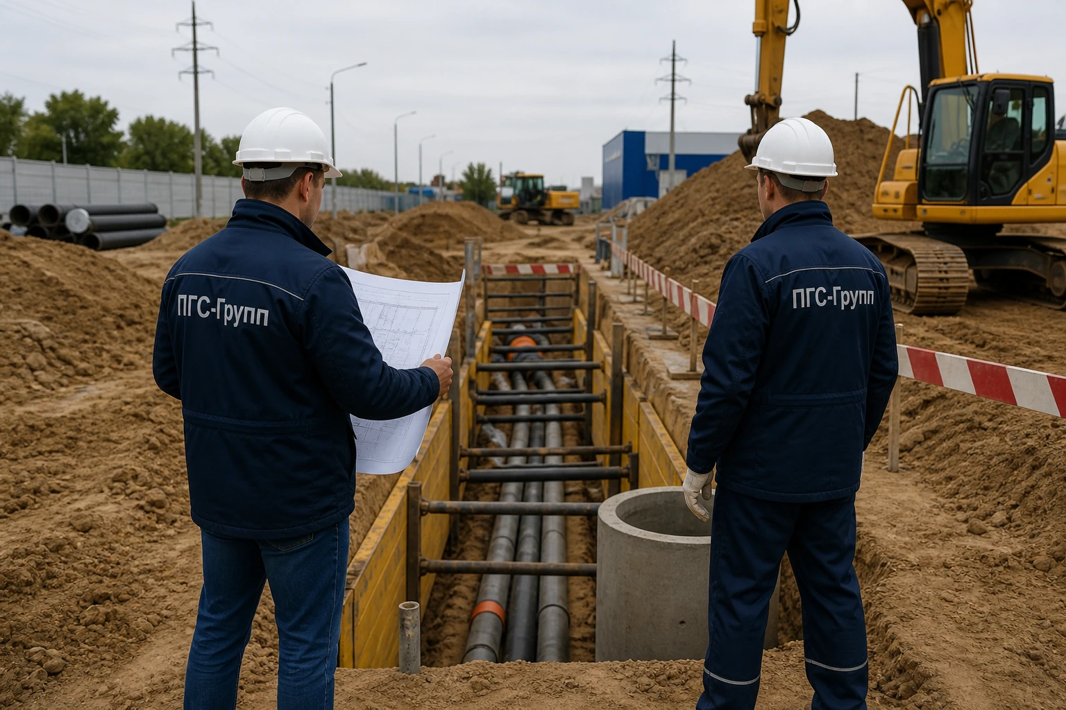 Строительство наружных инженерных сетей на территории объекта