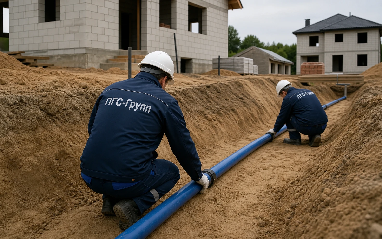 Прокладка наружного трубопровода водоснабжения
