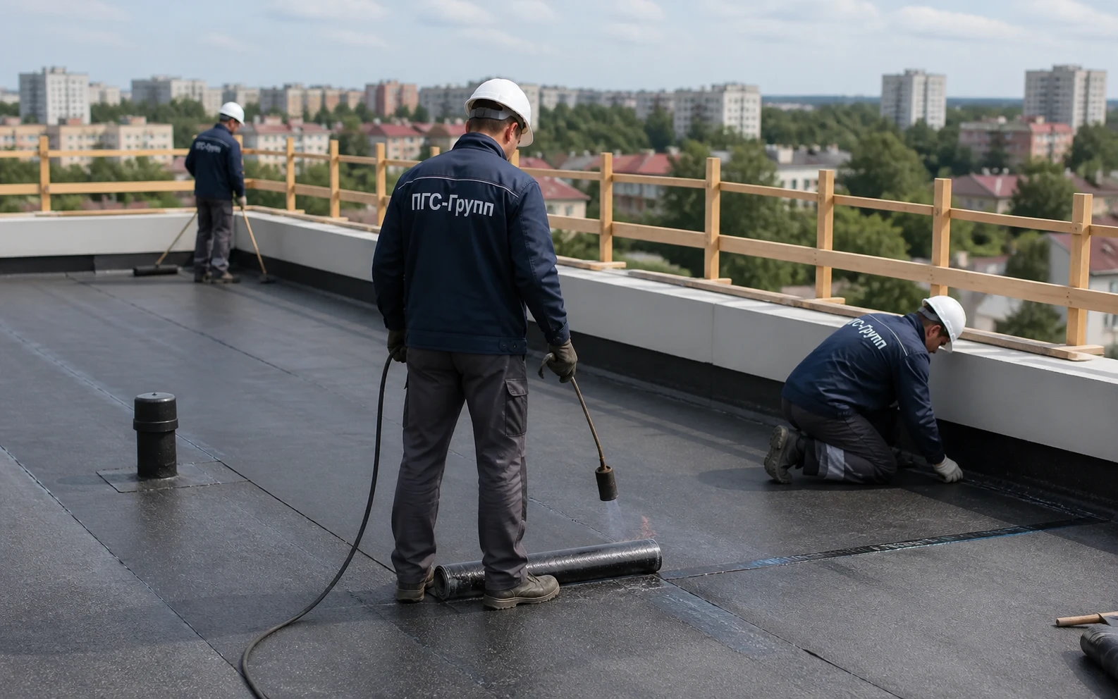 Устройство рулонного кровельного покрытия